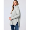 image:imageANRABESS Womens Oversized Turtleneck Batwing Sleeve Spilt Casual Loose Knit Tunic Pullover Sweater Tops 2026 Fall OutfitsSilver