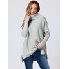 image:imageANRABESS Womens Oversized Turtleneck Batwing Sleeve Spilt Casual Loose Knit Tunic Pullover Sweater Tops 2026 Fall OutfitsSilver