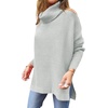 image:imageANRABESS Womens Oversized Turtleneck Batwing Sleeve Spilt Casual Loose Knit Tunic Pullover Sweater Tops 2026 Fall OutfitsSilver