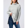 image:imageANRABESS Womens Oversized Turtleneck Batwing Sleeve Spilt Casual Loose Knit Tunic Pullover Sweater Tops 2026 Fall OutfitsSilver