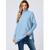 image:imageANRABESS Womens Oversized Turtleneck Batwing Sleeve Spilt Casual Loose Knit Tunic Pullover Sweater Tops 2026 Fall OutfitsSky