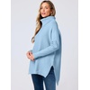 image:imageANRABESS Womens Oversized Turtleneck Batwing Sleeve Spilt Casual Loose Knit Tunic Pullover Sweater Tops 2026 Fall OutfitsSky