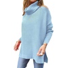 image:imageANRABESS Womens Oversized Turtleneck Batwing Sleeve Spilt Casual Loose Knit Tunic Pullover Sweater Tops 2026 Fall OutfitsSky