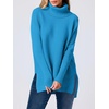 image:imageANRABESS Womens Oversized Turtleneck Batwing Sleeve Spilt Casual Loose Knit Tunic Pullover Sweater Tops 2026 Fall OutfitsSky Blue