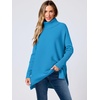 image:imageANRABESS Womens Oversized Turtleneck Batwing Sleeve Spilt Casual Loose Knit Tunic Pullover Sweater Tops 2026 Fall OutfitsSky Blue