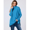 image:imageANRABESS Womens Oversized Turtleneck Batwing Sleeve Spilt Casual Loose Knit Tunic Pullover Sweater Tops 2026 Fall OutfitsSky Blue