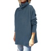 image:imageANRABESS Womens Oversized Turtleneck Batwing Sleeve Spilt Casual Loose Knit Tunic Pullover Sweater Tops 2026 Fall OutfitsTeal
