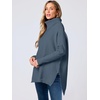 image:imageANRABESS Womens Oversized Turtleneck Batwing Sleeve Spilt Casual Loose Knit Tunic Pullover Sweater Tops 2026 Fall OutfitsTeal