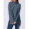 image:imageANRABESS Womens Oversized Turtleneck Batwing Sleeve Spilt Casual Loose Knit Tunic Pullover Sweater Tops 2026 Fall OutfitsTeal