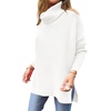 image:imageANRABESS Womens Oversized Turtleneck Batwing Sleeve Spilt Casual Loose Knit Tunic Pullover Sweater Tops 2026 Fall OutfitsWhite