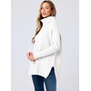 image:imageANRABESS Womens Oversized Turtleneck Batwing Sleeve Spilt Casual Loose Knit Tunic Pullover Sweater Tops 2026 Fall OutfitsWhite