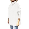 image:imageANRABESS Womens Oversized Turtleneck Batwing Sleeve Spilt Casual Loose Knit Tunic Pullover Sweater Tops 2026 Fall OutfitsWhite
