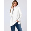 image:imageANRABESS Womens Oversized Turtleneck Batwing Sleeve Spilt Casual Loose Knit Tunic Pullover Sweater Tops 2026 Fall OutfitsWhite