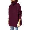 image:imageANRABESS Womens Oversized Turtleneck Batwing Sleeve Spilt Casual Loose Knit Tunic Pullover Sweater Tops 2026 Fall OutfitsWine Red