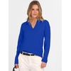 image:imageANRABESS Womens Polo V Neck Long Sleeve Sweaters Lightweight Dressy Casual Business Basic Knit Pullover Top 2026 Fall Outfits Royal Blue XSmall
