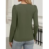 image:imageANRABESS Womens Puff Long Sleeve Shirts Crewneck Fall Tops Basic Dressy Casual Blouses 2026 Trendy OutfitsArmy Green
