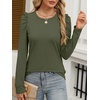 image:imageANRABESS Womens Puff Long Sleeve Shirts Crewneck Fall Tops Basic Dressy Casual Blouses 2026 Trendy OutfitsArmy Green