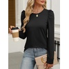 image:imageANRABESS Womens Puff Long Sleeve Shirts Crewneck Fall Tops Basic Dressy Casual Blouses 2026 Trendy OutfitsBlack