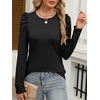 image:imageANRABESS Womens Puff Long Sleeve Shirts Crewneck Fall Tops Basic Dressy Casual Blouses 2026 Trendy OutfitsBlack