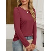 image:imageANRABESS Womens Puff Long Sleeve Shirts Crewneck Fall Tops Basic Dressy Casual Blouses 2026 Trendy OutfitsBurgundy