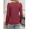 image:imageANRABESS Womens Puff Long Sleeve Shirts Crewneck Fall Tops Basic Dressy Casual Blouses 2026 Trendy OutfitsBurgundy