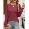 image:imageANRABESS Womens Puff Long Sleeve Shirts Crewneck Fall Tops Basic Dressy Casual Blouses 2026 Trendy OutfitsBurgundy