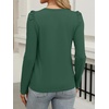 image:imageANRABESS Womens Puff Long Sleeve Shirts Crewneck Fall Tops Basic Dressy Casual Blouses 2026 Trendy OutfitsDark Green