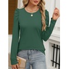 image:imageANRABESS Womens Puff Long Sleeve Shirts Crewneck Fall Tops Basic Dressy Casual Blouses 2026 Trendy OutfitsDark Green