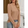image:imageANRABESS Womens Puff Long Sleeve Shirts Crewneck Fall Tops Basic Dressy Casual Blouses 2026 Trendy OutfitsDeep Khaki
