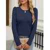image:imageANRABESS Womens Puff Long Sleeve Shirts Crewneck Fall Tops Basic Dressy Casual Blouses 2026 Trendy OutfitsNavy Blue