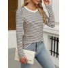 image:imageANRABESS Womens Puff Long Sleeve Shirts Crewneck Fall Tops Basic Dressy Casual Blouses 2026 Trendy OutfitsStripe Almond