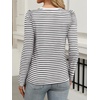 image:imageANRABESS Womens Puff Long Sleeve Shirts Crewneck Fall Tops Basic Dressy Casual Blouses 2026 Trendy OutfitsStripe Black