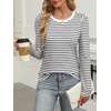 image:imageANRABESS Womens Puff Long Sleeve Shirts Crewneck Fall Tops Basic Dressy Casual Blouses 2026 Trendy OutfitsStripe Black