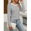 image:imageANRABESS Womens Puff Long Sleeve Shirts Crewneck Fall Tops Basic Dressy Casual Blouses 2026 Trendy OutfitsStripe Black