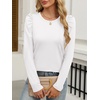 image:imageANRABESS Womens Puff Long Sleeve Shirts Crewneck Fall Tops Basic Dressy Casual Blouses 2026 Trendy OutfitsWhite