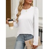 image:imageANRABESS Womens Puff Long Sleeve Shirts Crewneck Fall Tops Basic Dressy Casual Blouses 2026 Trendy OutfitsWhite