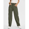 image:imageANRABESS Womens Striped Barrel Casual Pants 2026 Trendy Summer Elastic Drawstring Baggy Lounge Wide Leg Trousers with PocketsArmy Green White Stripe