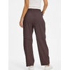 image:imageANRABESS Womens Striped Barrel Casual Pants 2026 Trendy Summer Elastic Drawstring Baggy Lounge Wide Leg Trousers with PocketsBrown White Stripe