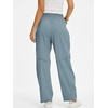 image:imageANRABESS Womens Striped Barrel Casual Pants 2026 Trendy Summer Elastic Drawstring Baggy Lounge Wide Leg Trousers with PocketsDusty Blue White Stripe