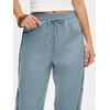 image:imageANRABESS Womens Striped Barrel Casual Pants 2026 Trendy Summer Elastic Drawstring Baggy Lounge Wide Leg Trousers with PocketsDusty Blue White Stripe