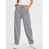 image:imageANRABESS Womens Striped Barrel Casual Pants 2026 Trendy Summer Elastic Drawstring Baggy Lounge Wide Leg Trousers with PocketsGrey White Stripe