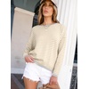 image:imageANRABESS Womens Striped Sweaters Long Sleeve Top Crewneck Color Block Casual Loose Knitted Pullover Shirts 2026 Fall OutfitsApricot White Grey