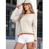image:imageANRABESS Womens Striped Sweaters Long Sleeve Top Crewneck Color Block Casual Loose Knitted Pullover Shirts 2026 Fall OutfitsApricot White Orange