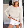 image:imageANRABESS Womens Striped Sweaters Long Sleeve Top Crewneck Color Block Casual Loose Knitted Pullover Shirts 2026 Fall OutfitsApricot White Orange