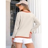 image:imageANRABESS Womens Striped Sweaters Long Sleeve Top Crewneck Color Block Casual Loose Knitted Pullover Shirts 2026 Fall OutfitsApricot White Orange