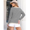 image:imageANRABESS Womens Striped Sweaters Long Sleeve Top Crewneck Color Block Casual Loose Knitted Pullover Shirts 2026 Fall OutfitsBlack White Apricot