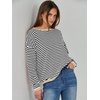 image:imageANRABESS Womens Striped Sweaters Long Sleeve Top Crewneck Color Block Casual Loose Knitted Pullover Shirts 2026 Fall OutfitsBlack White Apricot