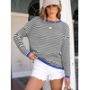 image:imageANRABESS Womens Striped Sweaters Long Sleeve Top Crewneck Color Block Casual Loose Knitted Pullover Shirts 2026 Fall OutfitsBlack White Blue