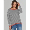 image:imageANRABESS Womens Striped Sweaters Long Sleeve Top Crewneck Color Block Casual Loose Knitted Pullover Shirts 2026 Fall OutfitsBlack White Orange