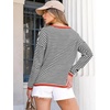image:imageANRABESS Womens Striped Sweaters Long Sleeve Top Crewneck Color Block Casual Loose Knitted Pullover Shirts 2026 Fall OutfitsBlack White Orange